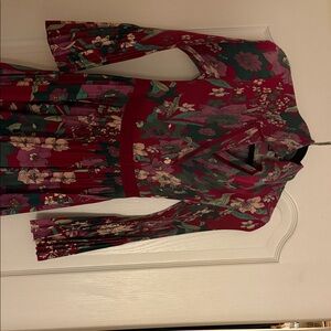 Current Air Floral Midi Dress - Red and Green